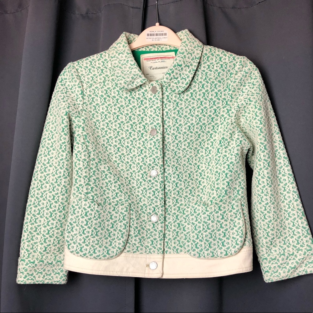 Anthro Cartonnier green lace jacket small FINAL
